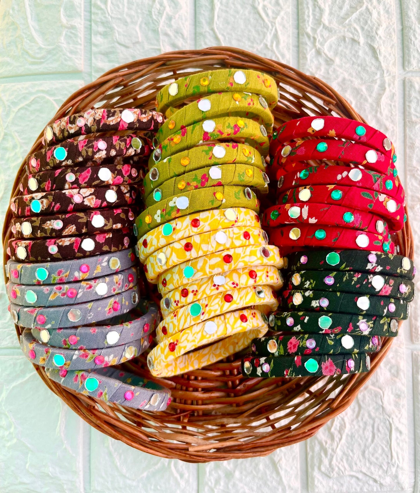 Printed Mirror Bangles Set image 0