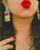 Multicolor Rectangle Earrings image 1