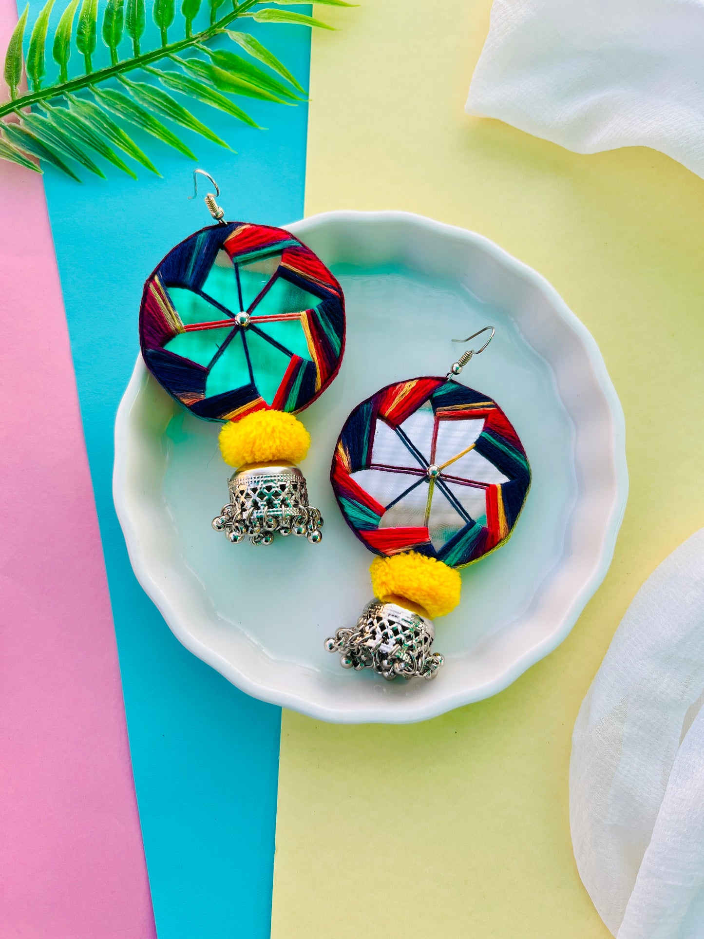 Rainbow Mirror Earrings Medium