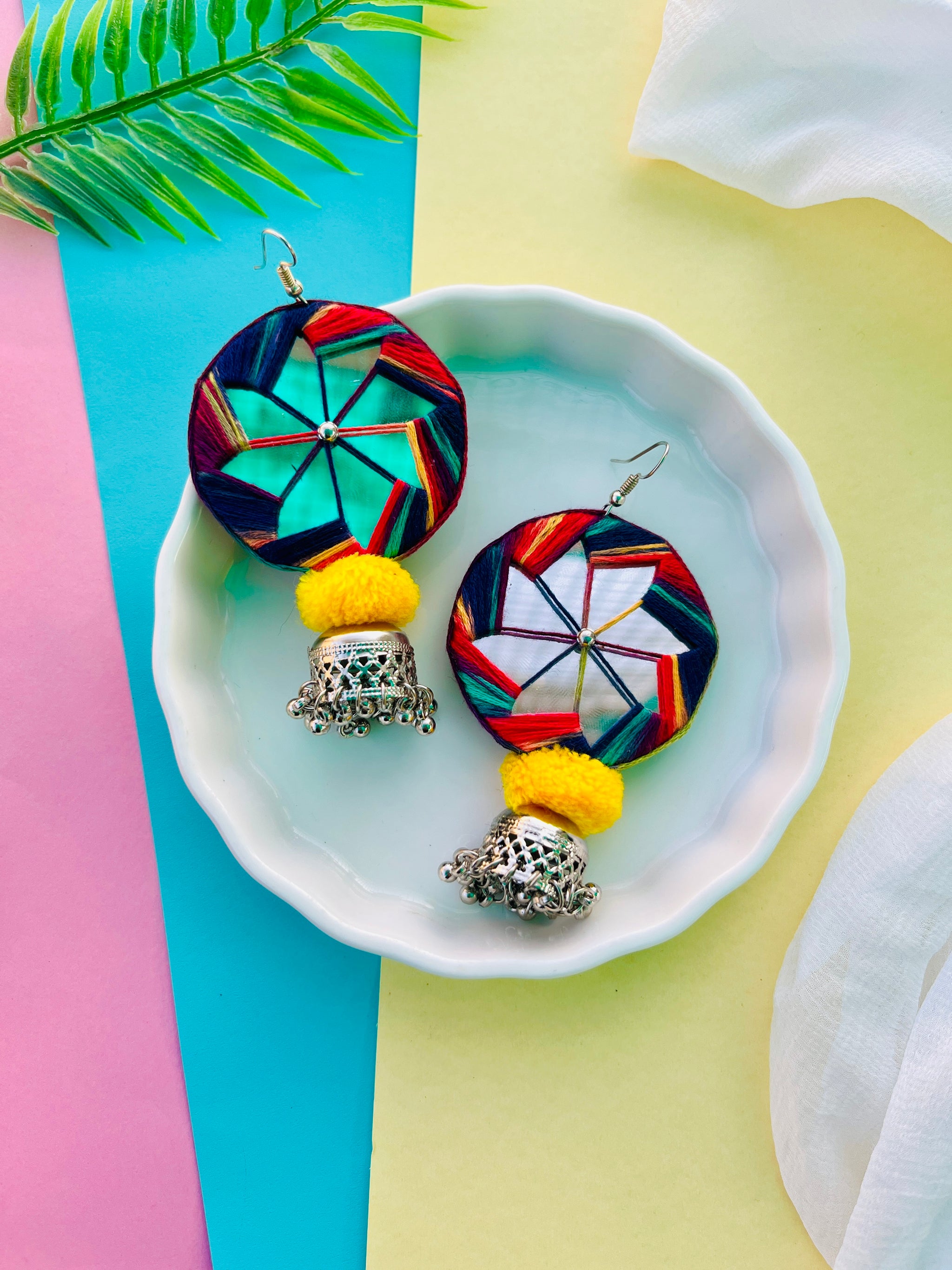 Rainbow Mirror Earrings Medium