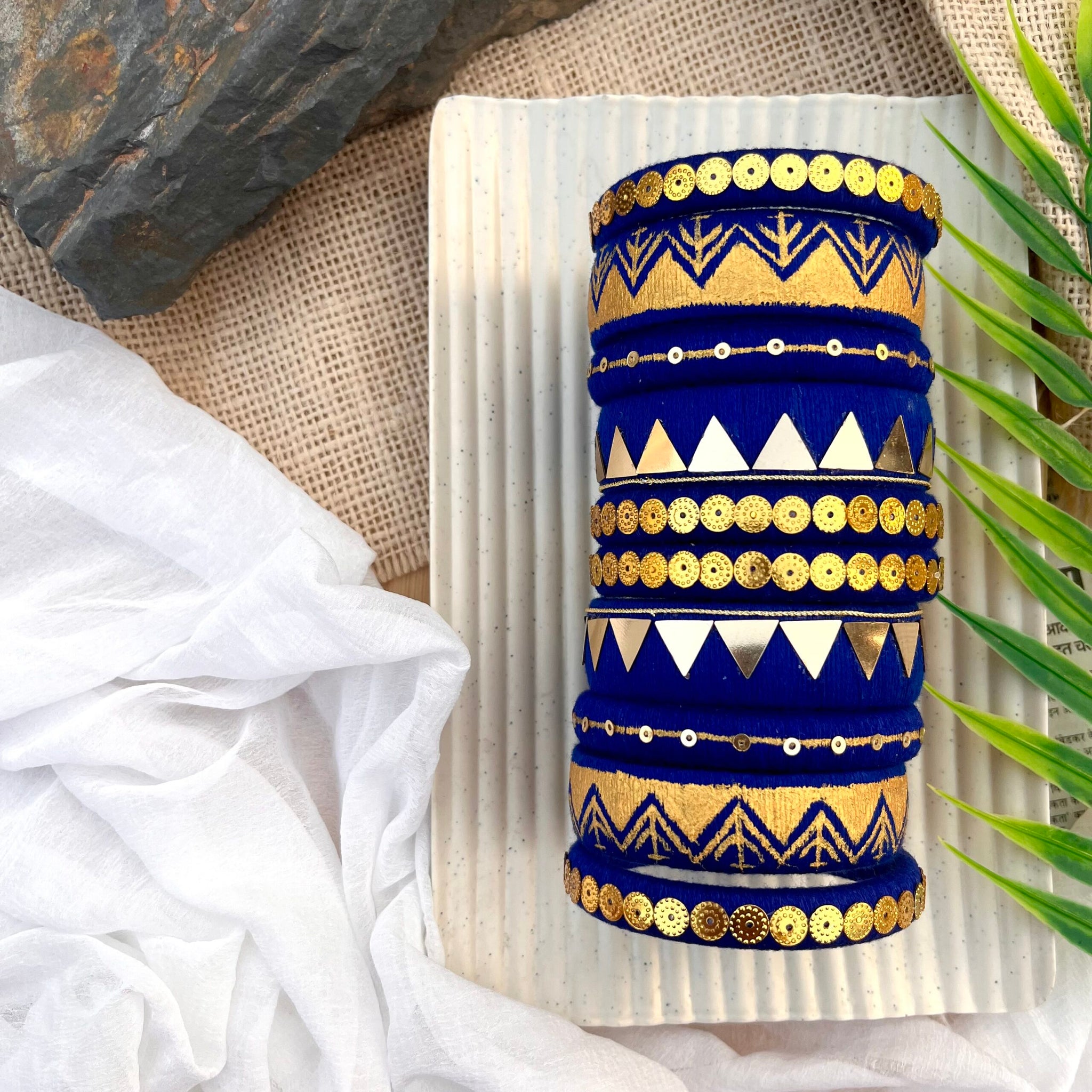 Raunak Bangles Set- Blue image 0