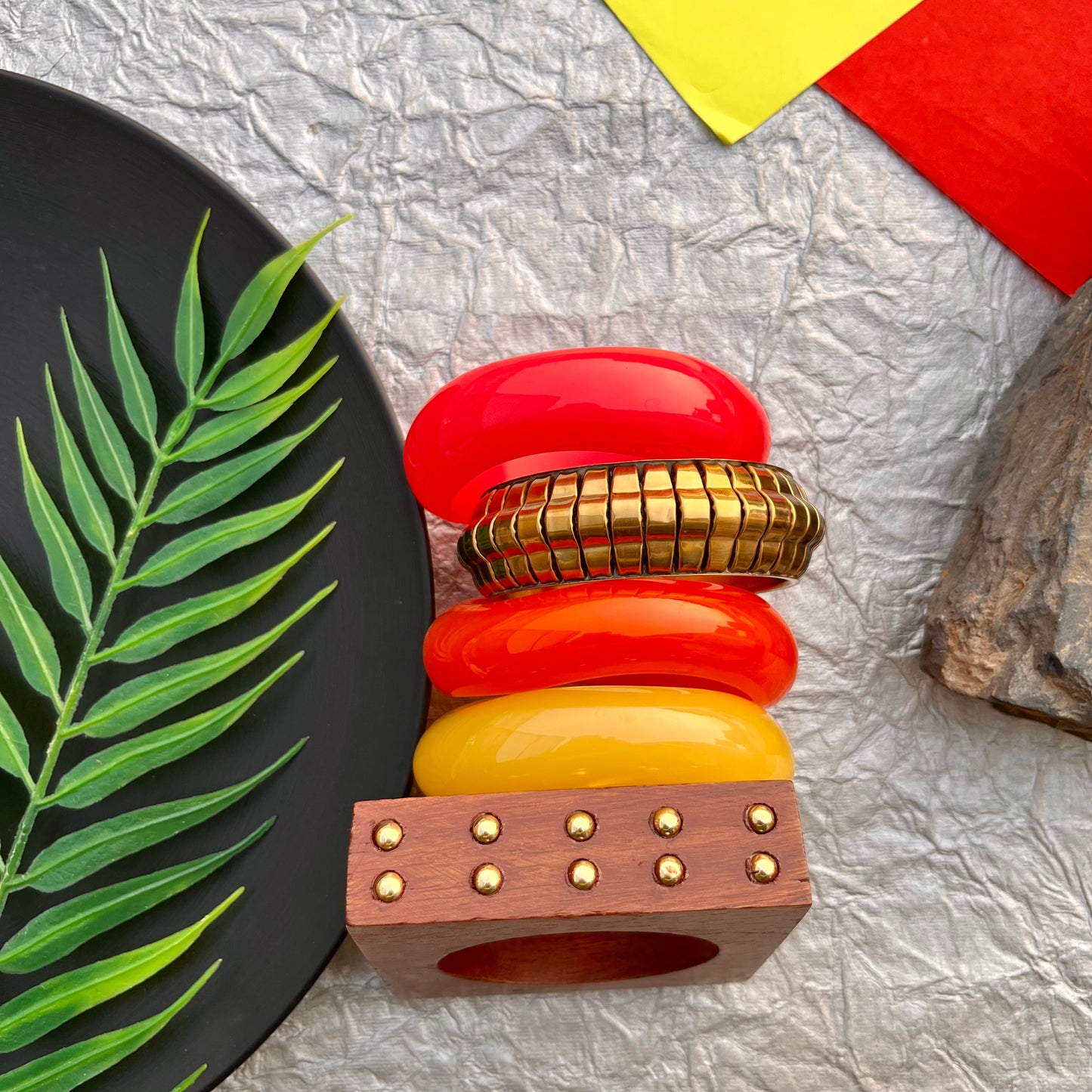 Bold & Beautiful Resin Bangle Stack