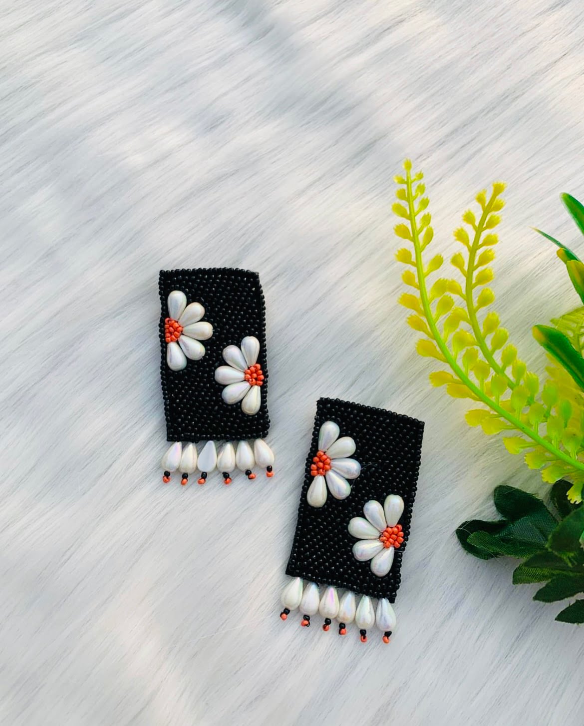 Rectangle Daisy Earrings image 0