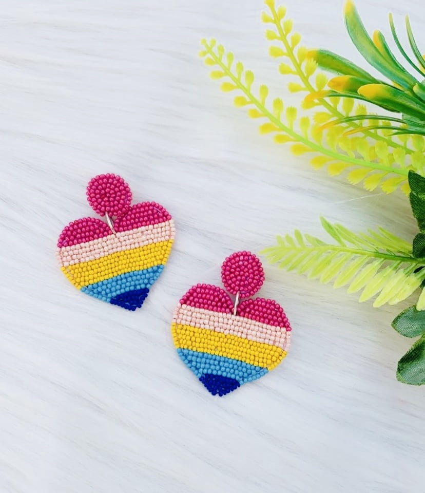 Rainbow Heart Earrings image 0