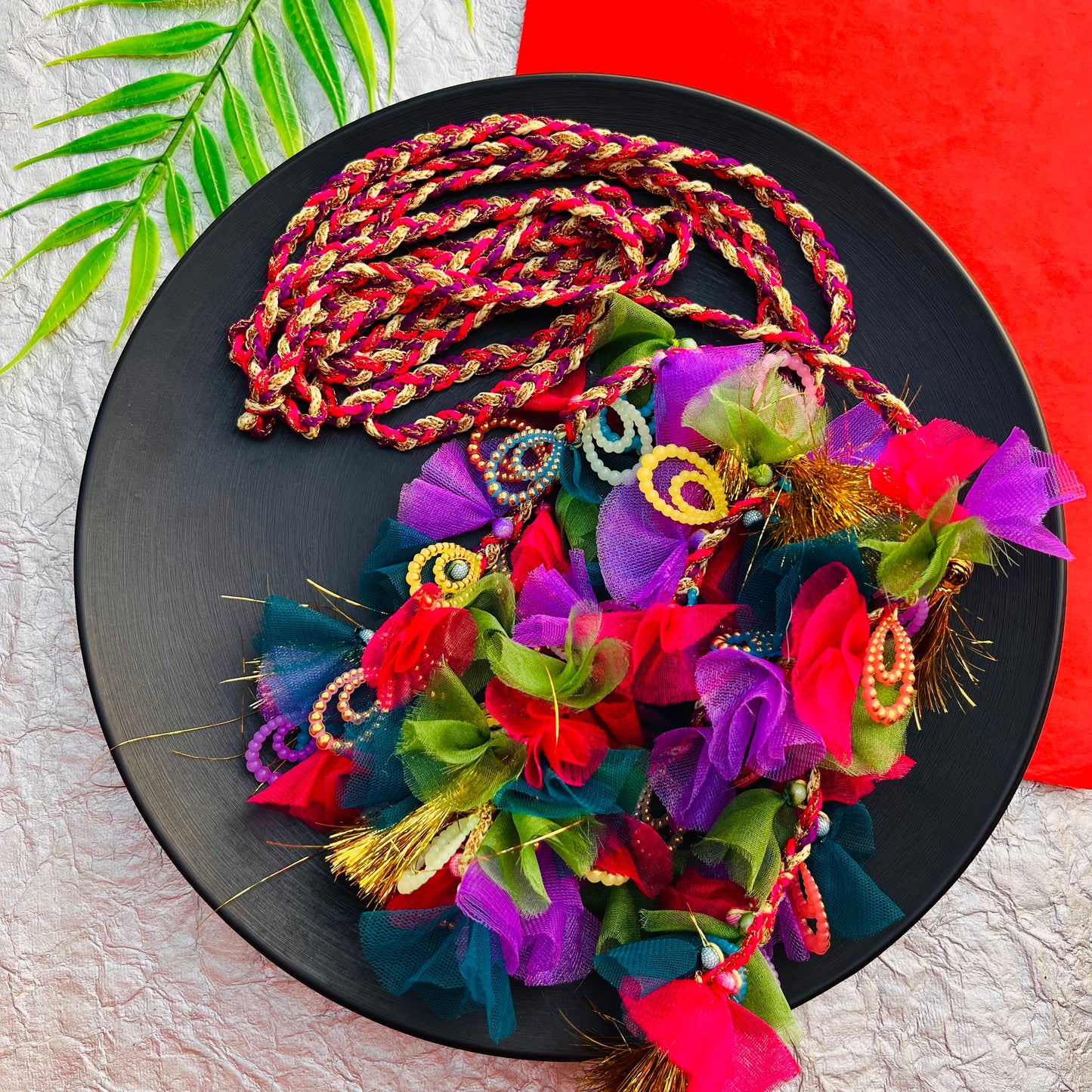 Makhmali Velvet Paranda | Hair Jewellery