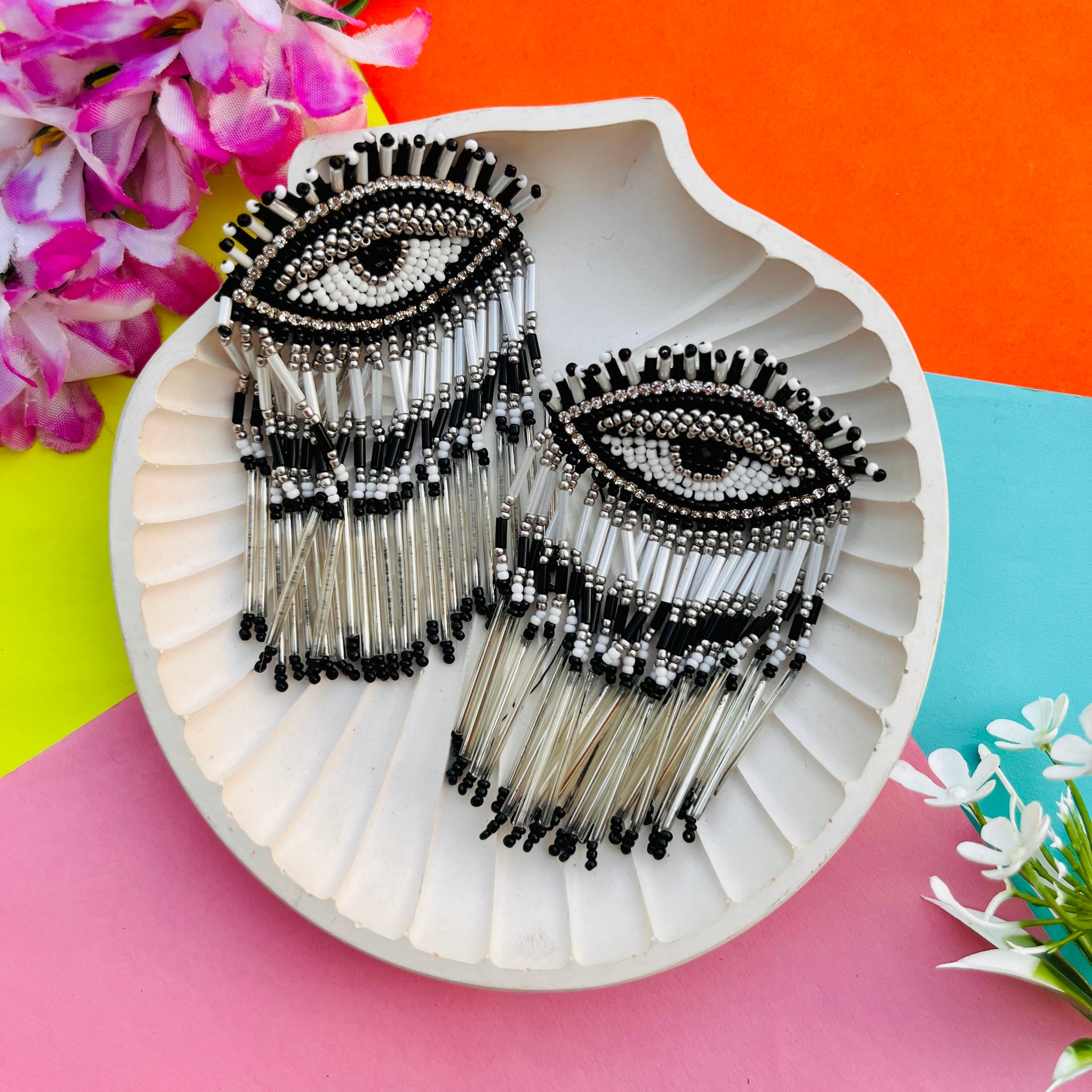 Black Statement Evil Eye Earrings