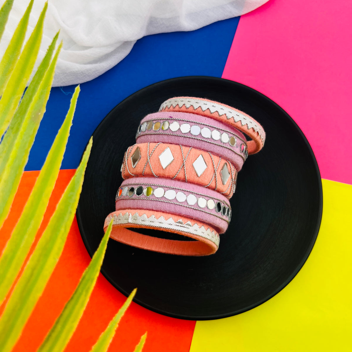 Pastel Blush Mirror Bangles