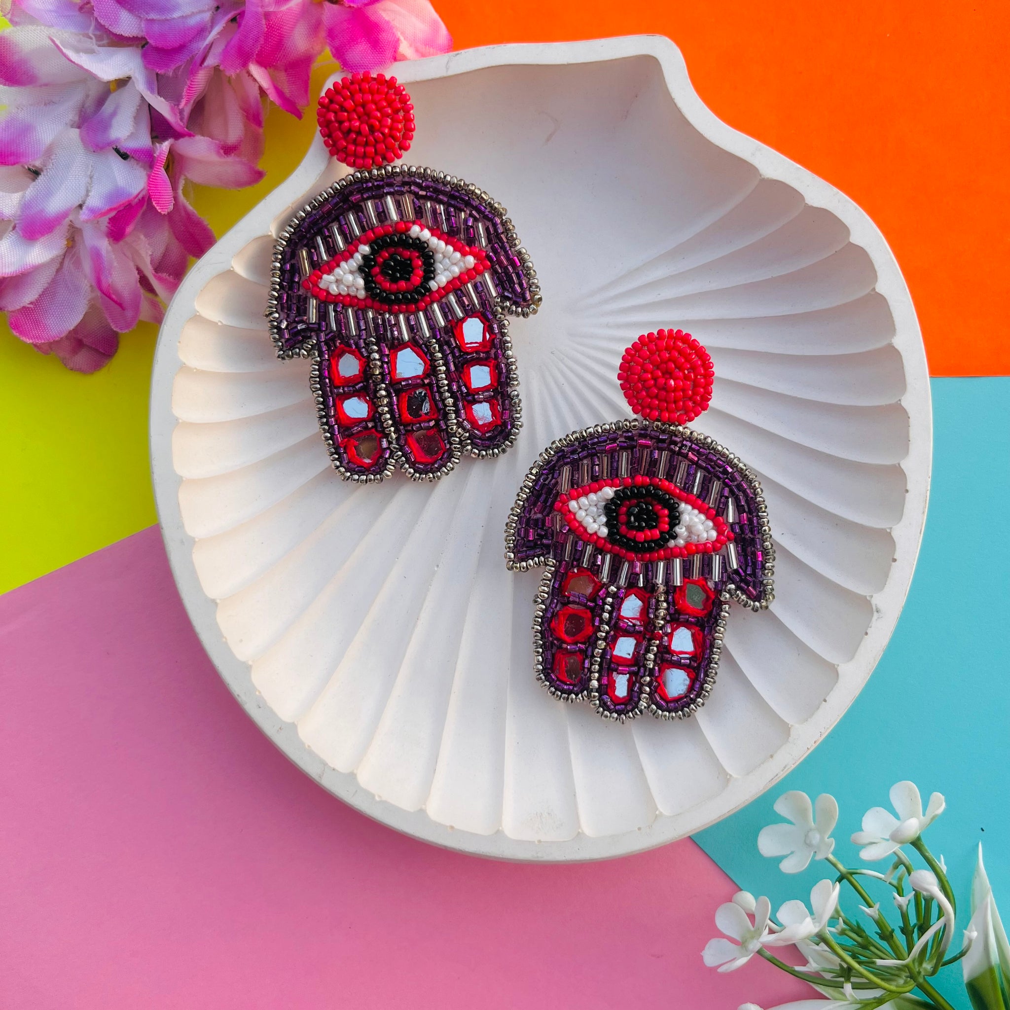 Hamza Mirror Earrings
