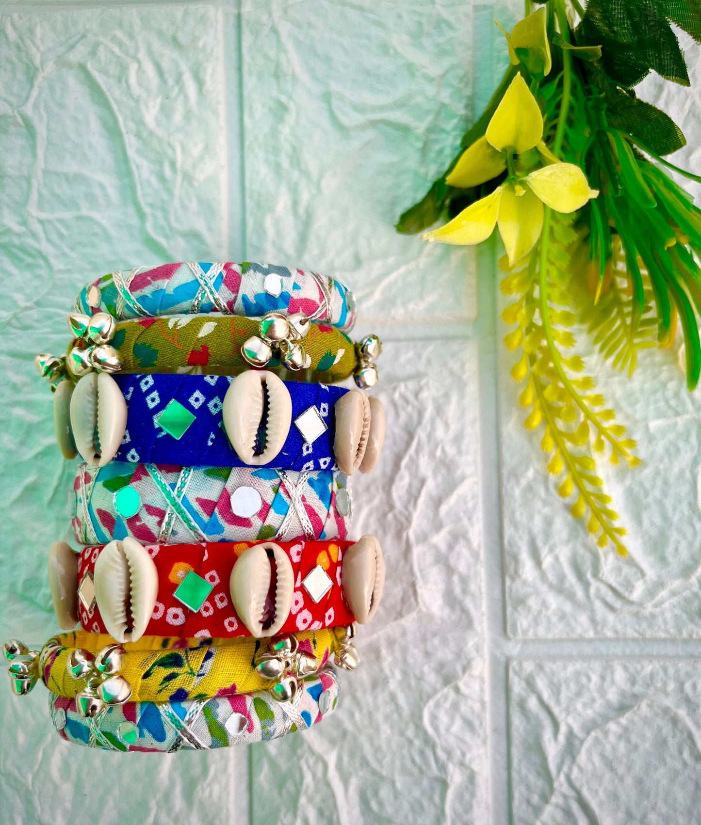 Printed Shell Bangle Set image 1