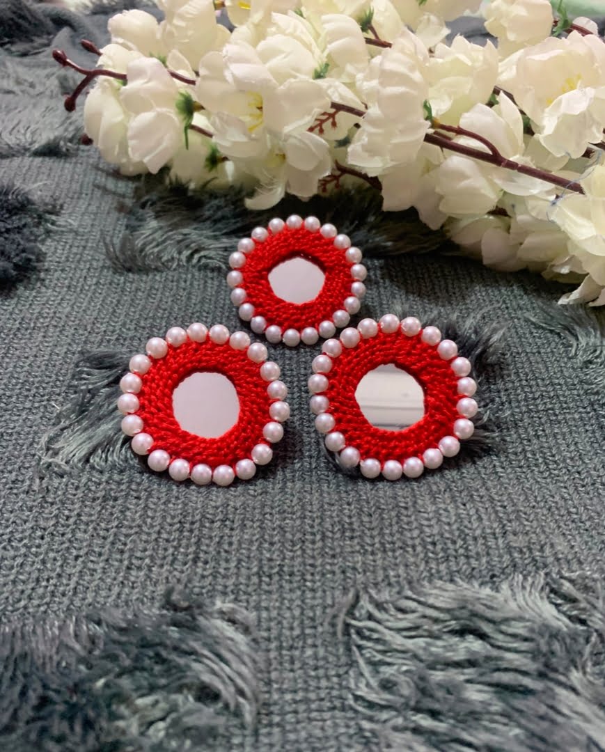 Round Mirror Studs & Ring image 0