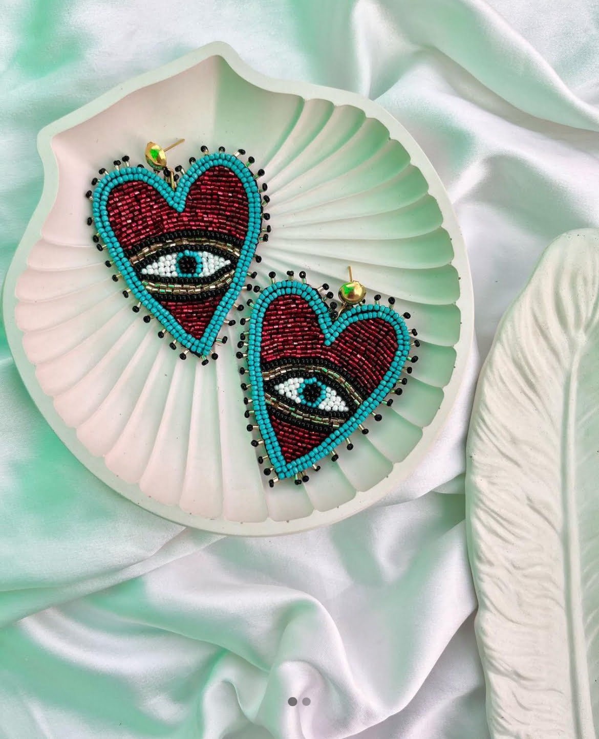 Heart Evil Eye Earrings image 0