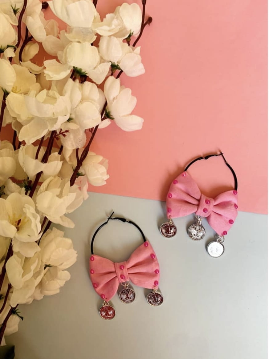 Embellished Bow Hoops-l image 1