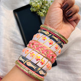 Peach & White Fish Bangles