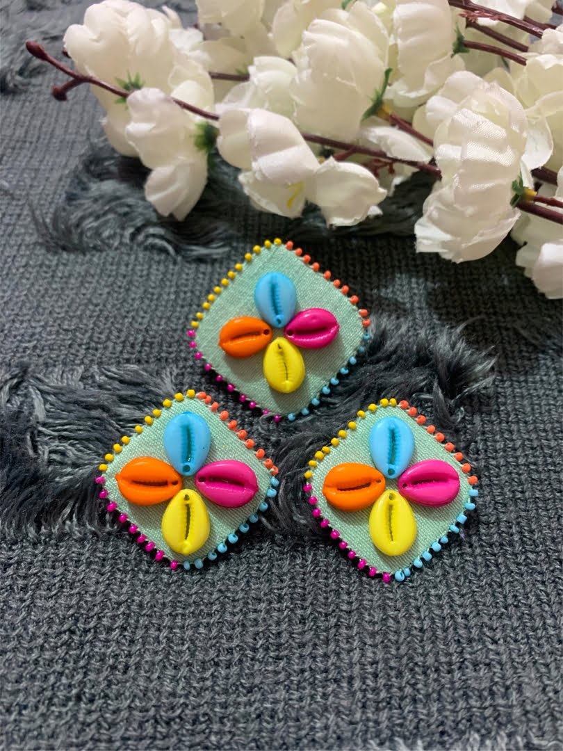 Shell Beaded Studs & Ring image 0