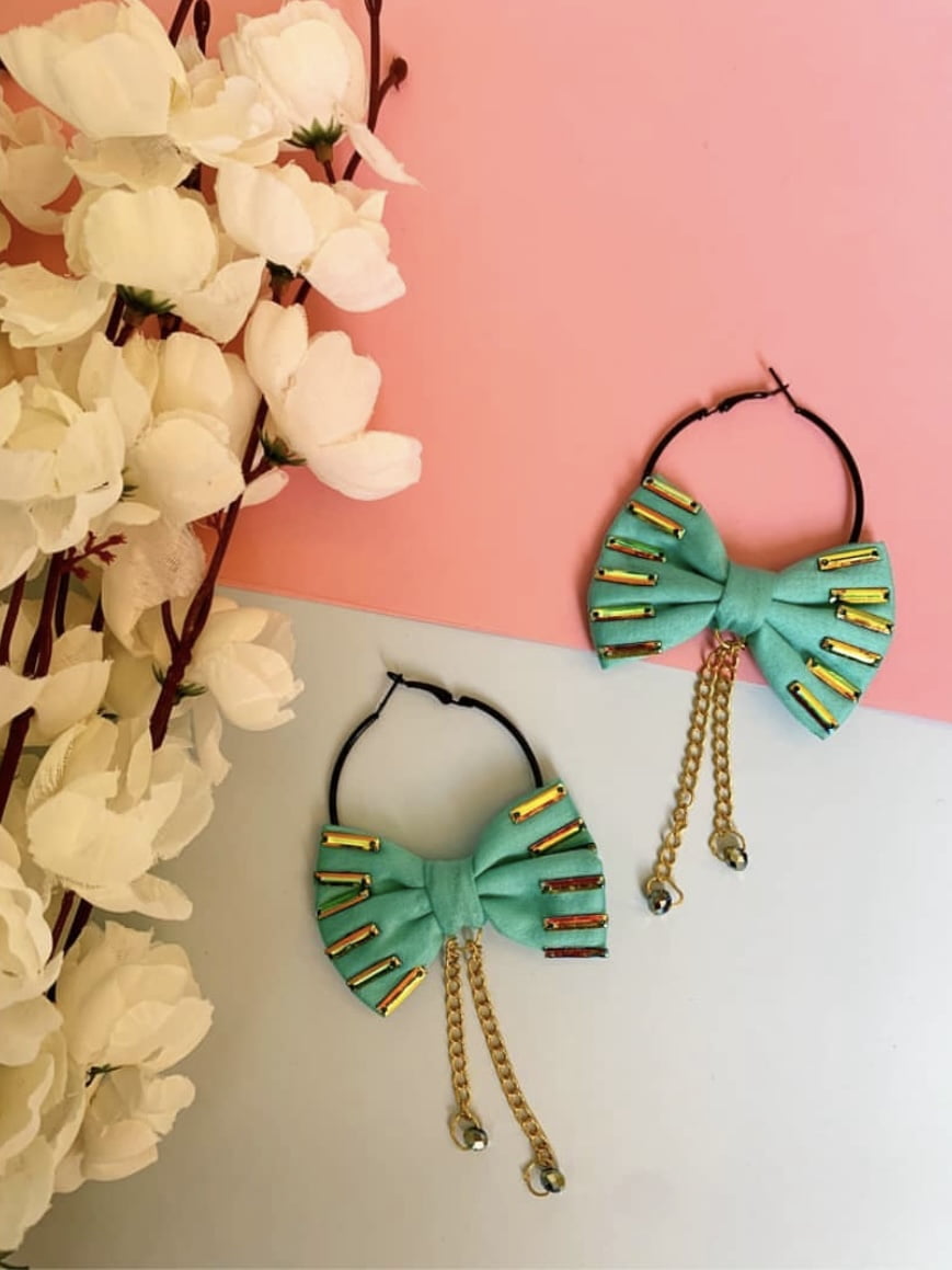 Embellished Bow Hoops-l image 2