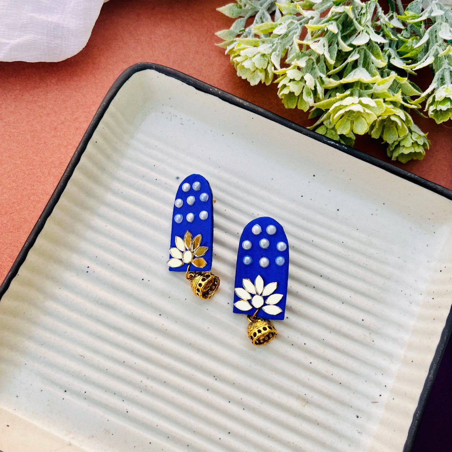 Fabric Bloom Earrings