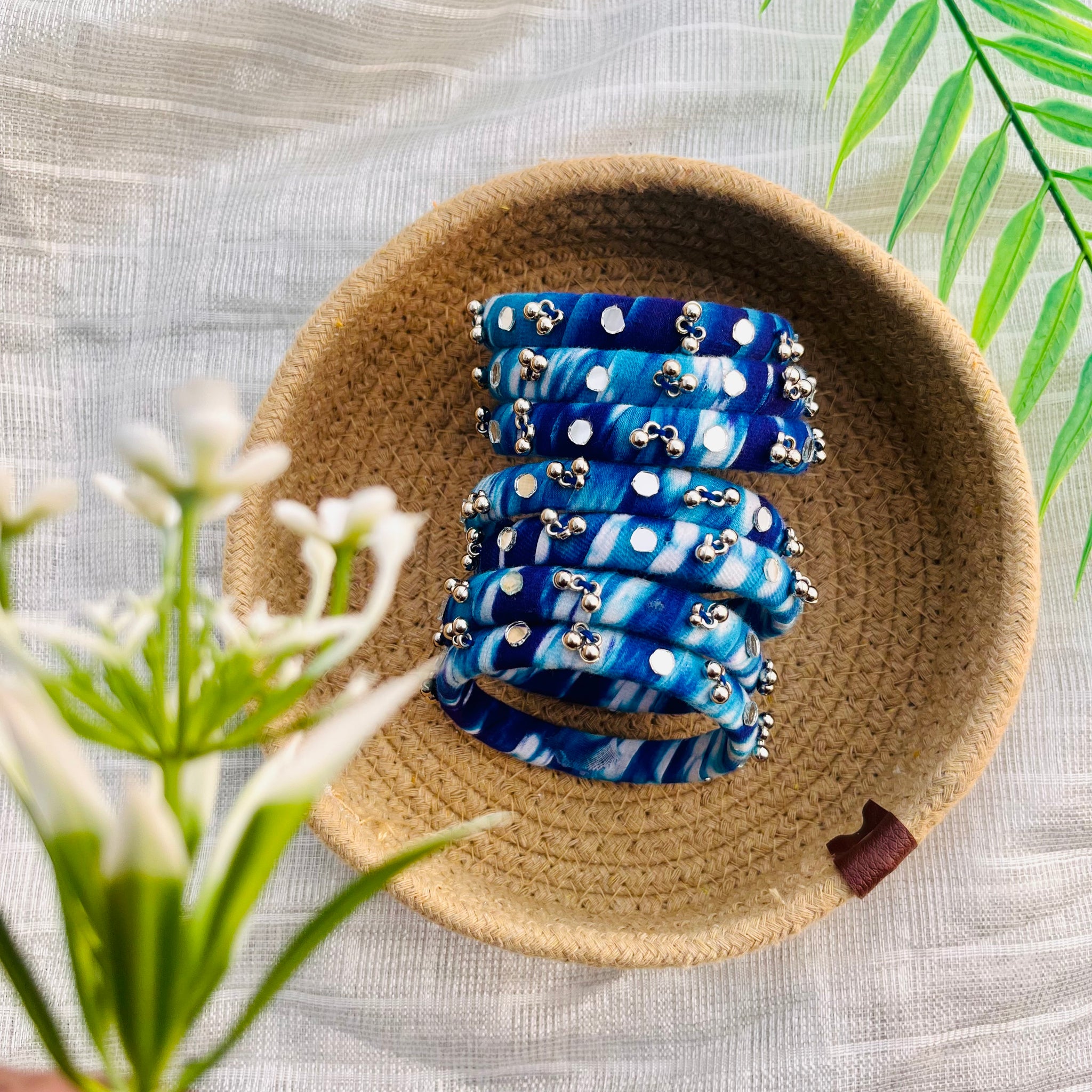 Tie-N-Dye Bangles- Blue