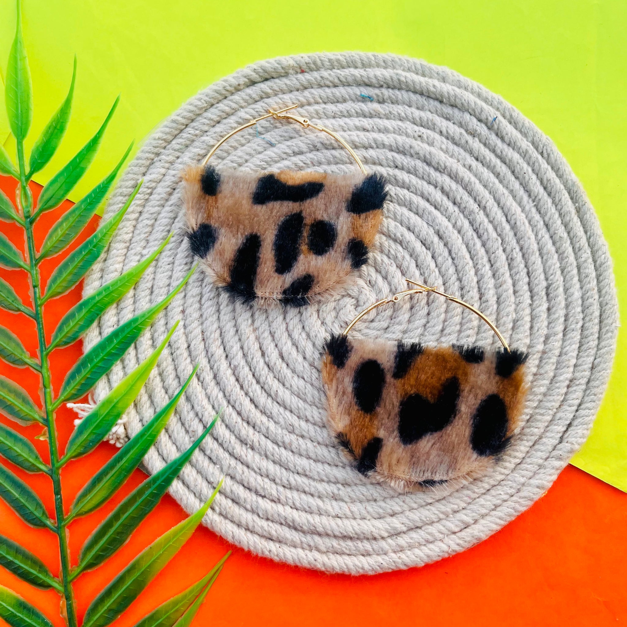 Animal Print Velvet Hoop Earrings