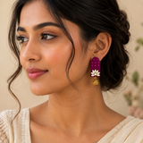 Fabric Bloom Earrings