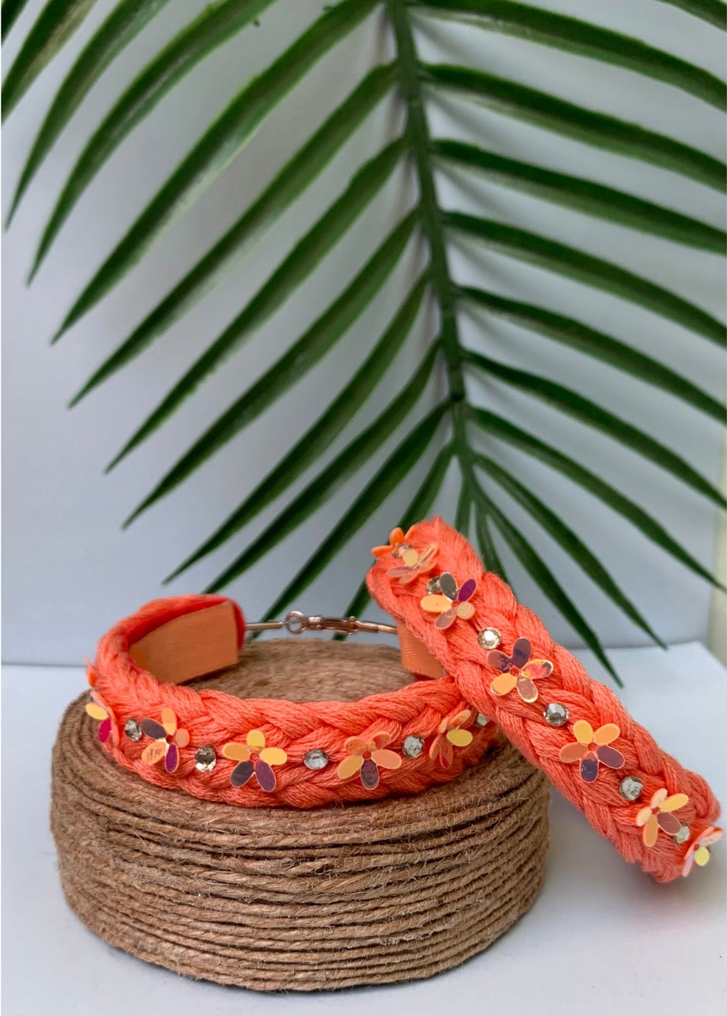 Braided Sequin Hoops image 0