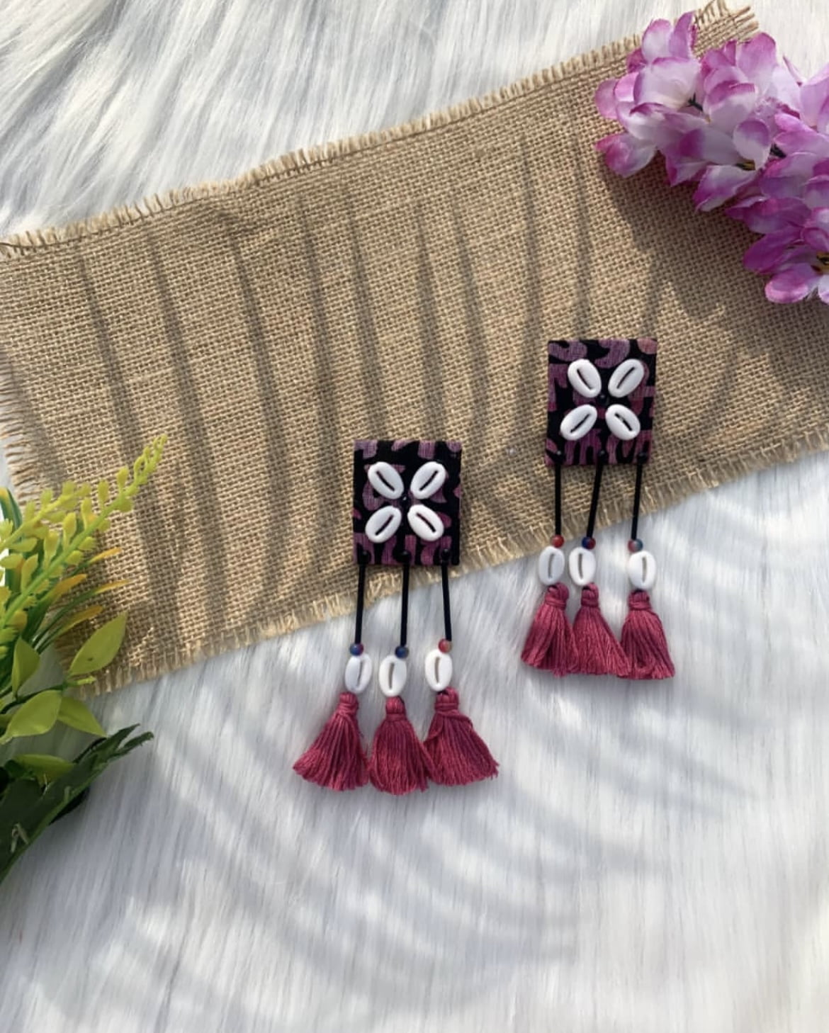 Printed Shell Earrings image 0