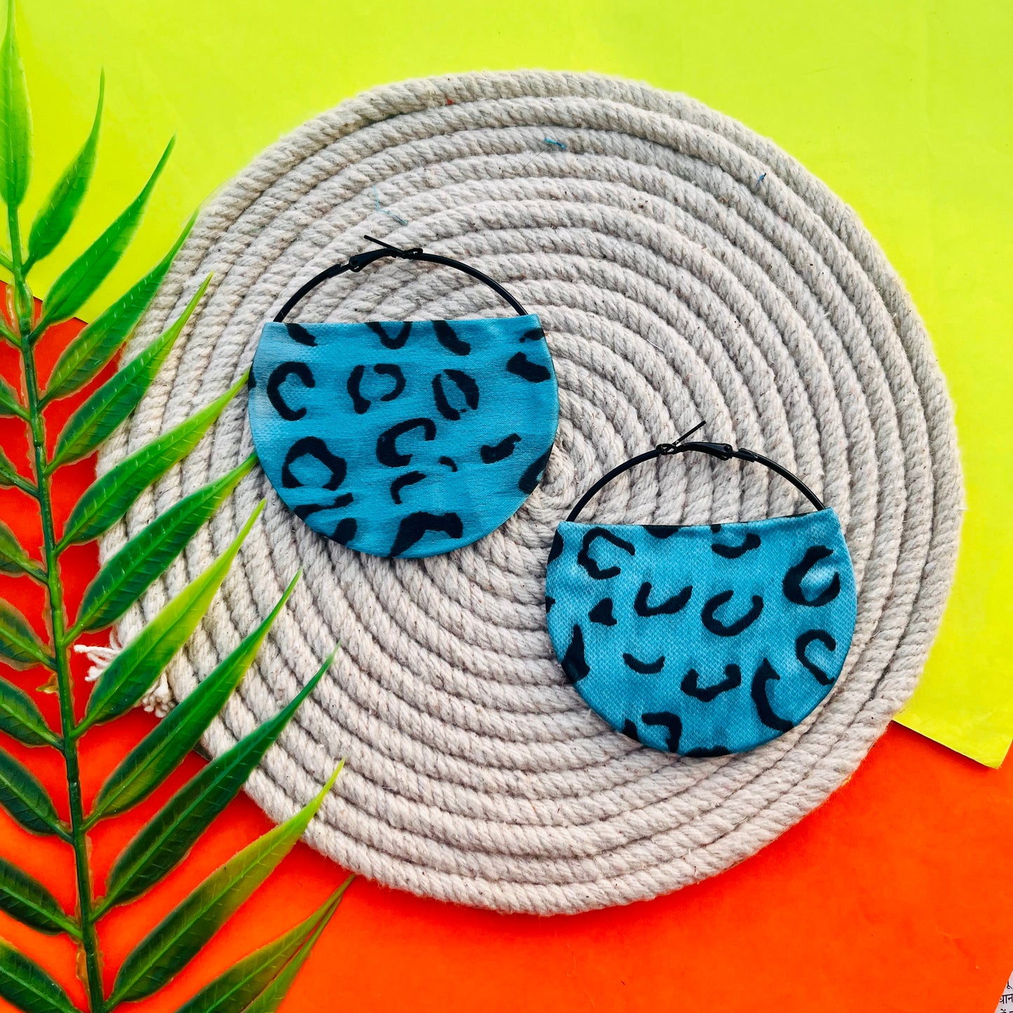Animal Print Satin Hoop Earrings