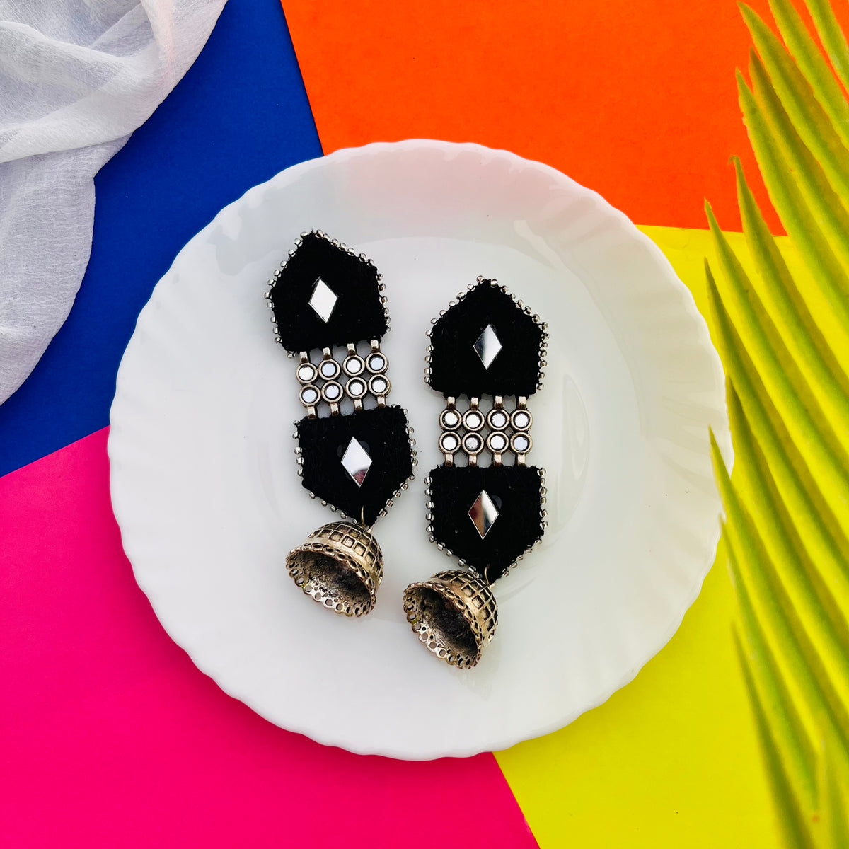 Black Beauty Ethnic Earrings