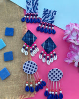 Indigo Fabric Earrings image 0