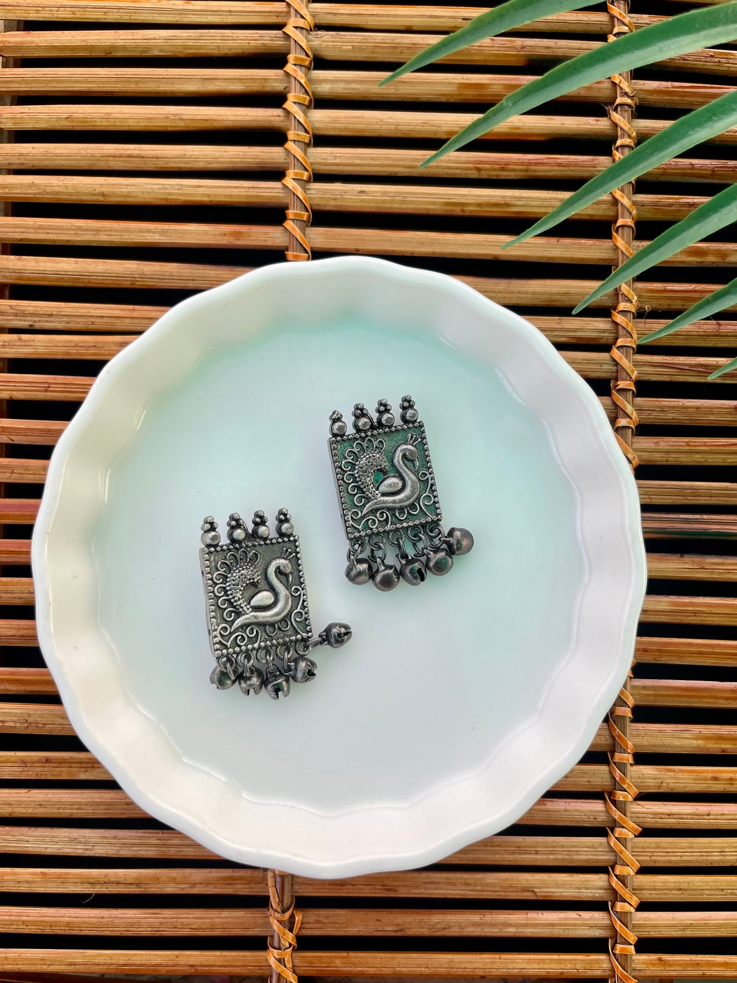 German Silver Peacock Earrings | Fashion Diaries