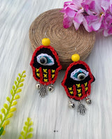 Hamsa Threadwork Earrings image 0