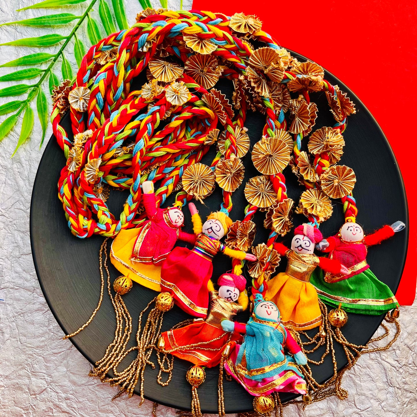 Ghoomer Paranda with Dancing Puppets – Rajasthani Hair Accessory