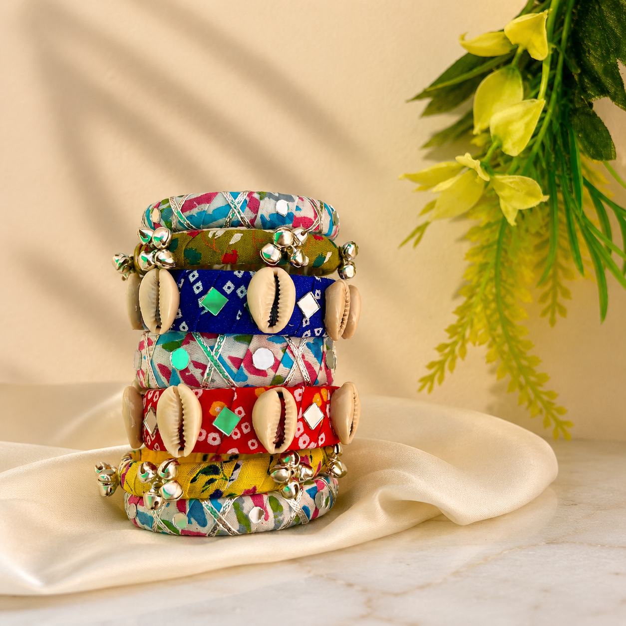 Printed Shell Bangle Set