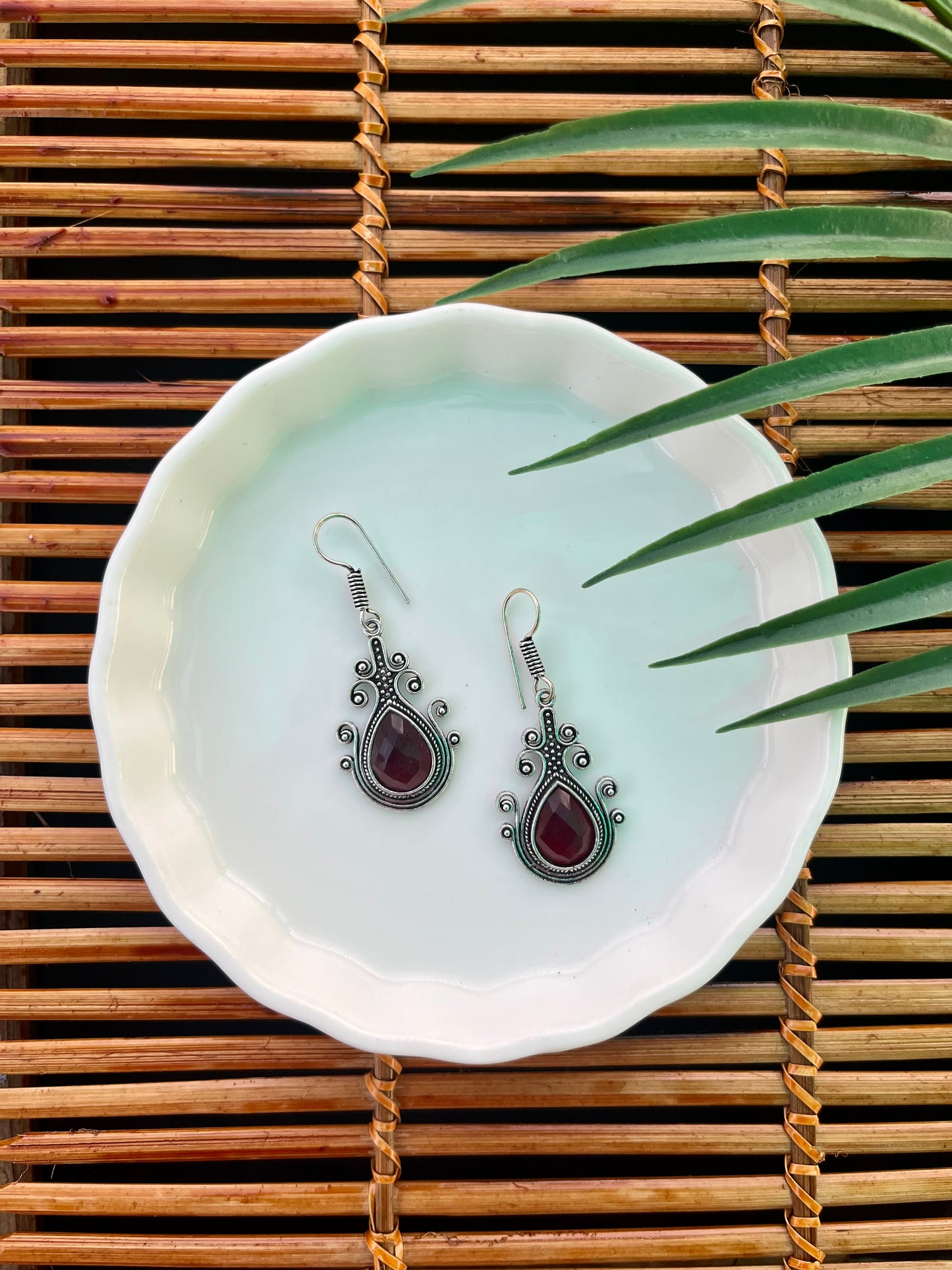 German Silver Drop Earrings