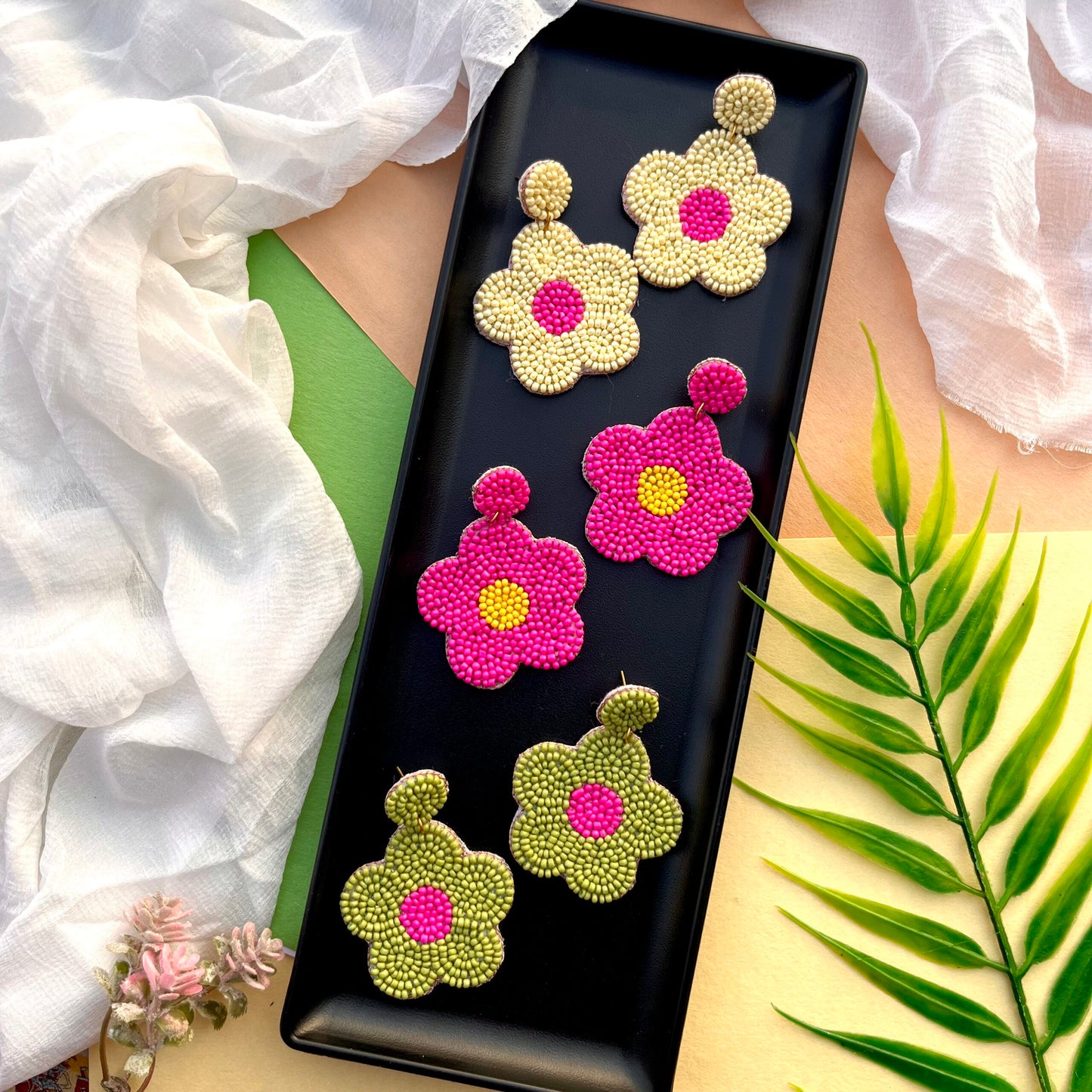 Beads & Petals Earrings-IV image 0
