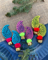 Handpainted Paisley Earrings image 0