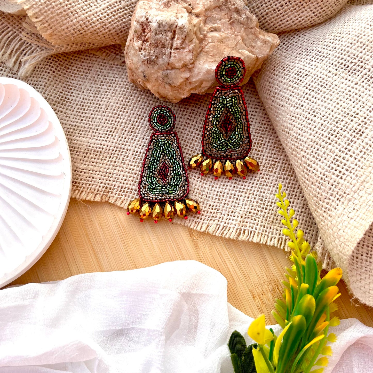 Ethnic Crystal Earrings image 0