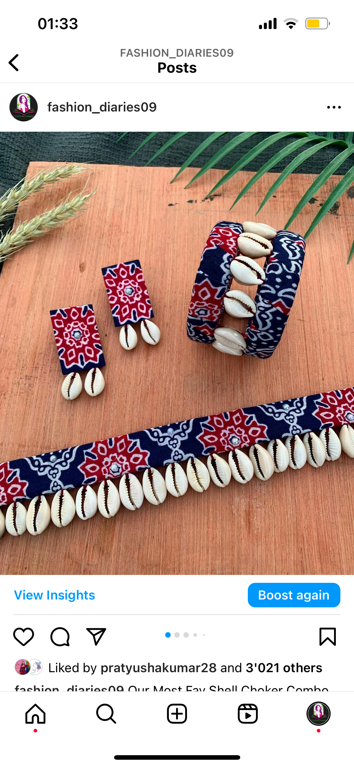 Navy Ajrakh Print Choker Set image 0