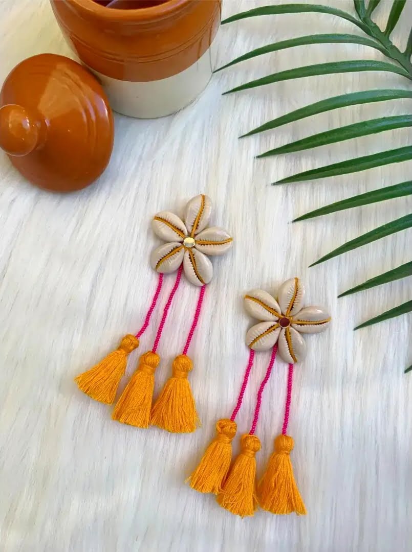 Floral Shell Danglers image 1