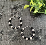 Dual Tone Mini Bead Hoops image 0