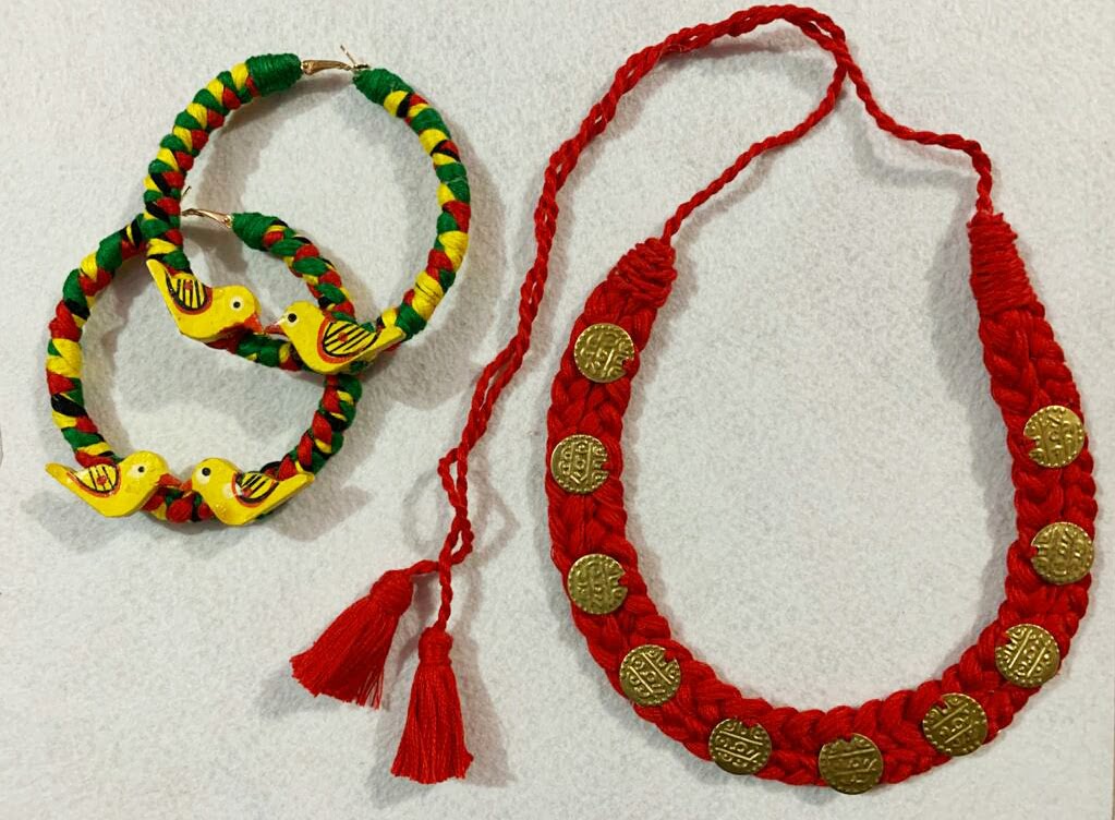 Braided Coin Choker & Hoops Combo image 0