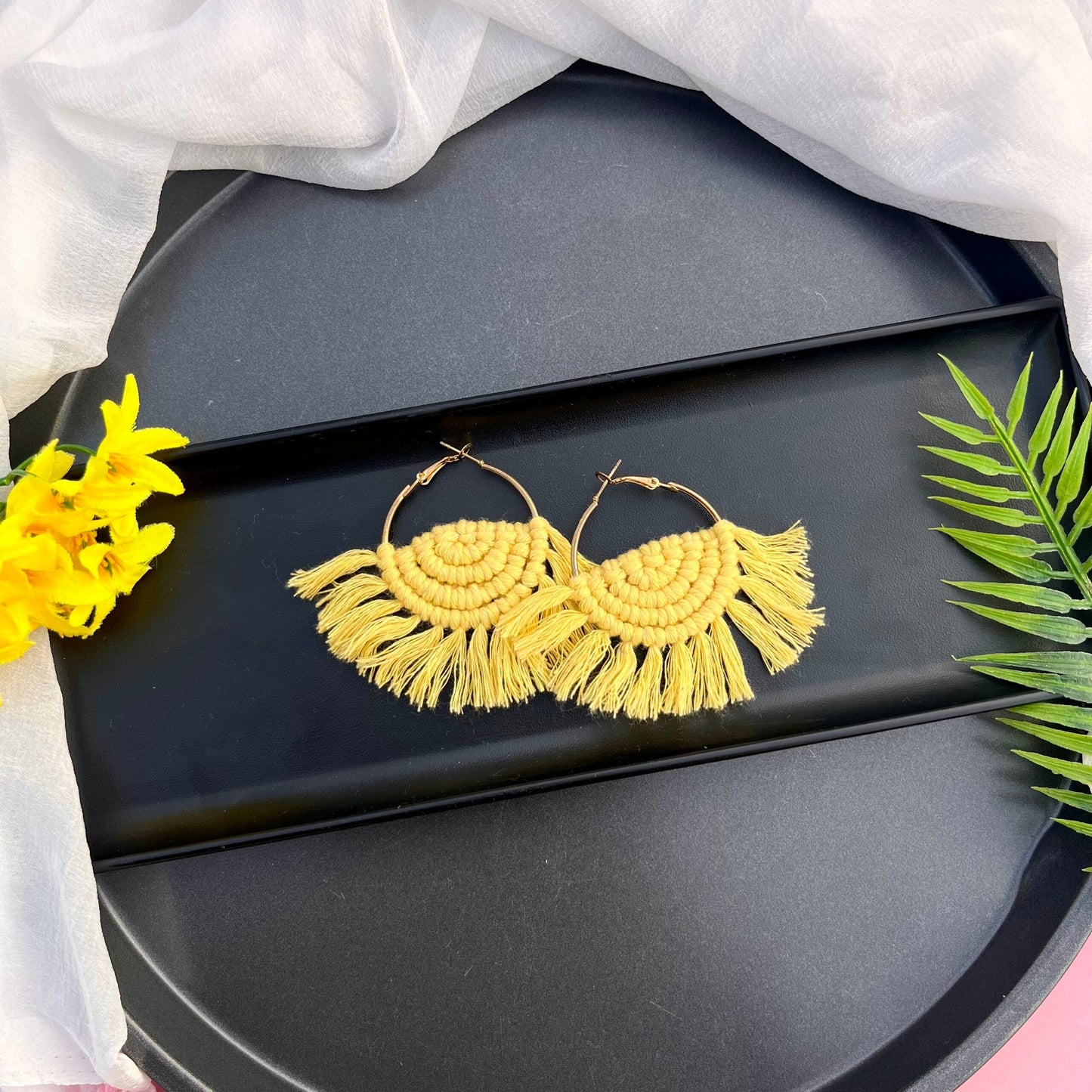 Semi Circle Macrame Hoops image 2