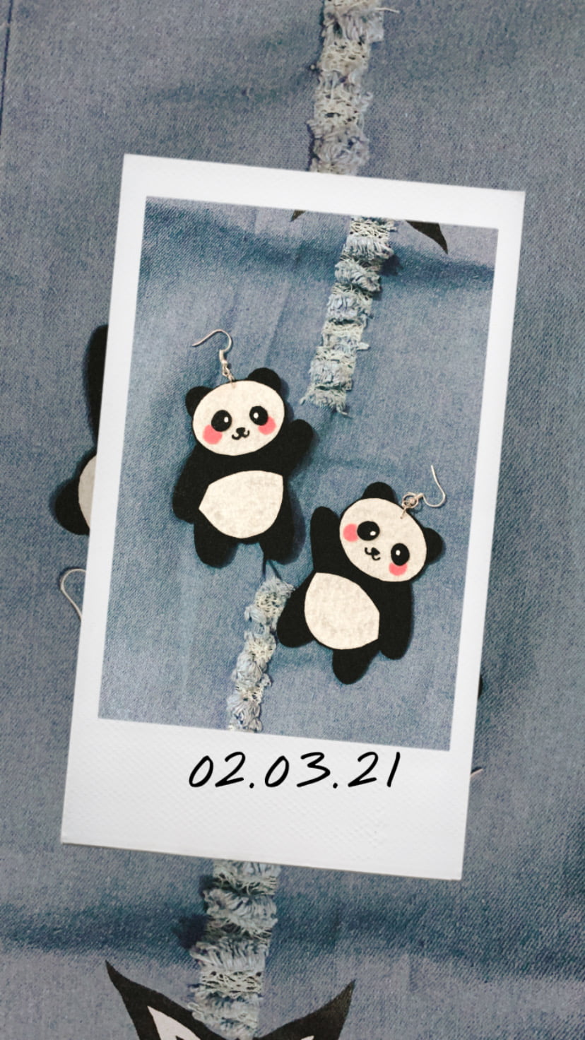 Supercute Panda Earrings image 1