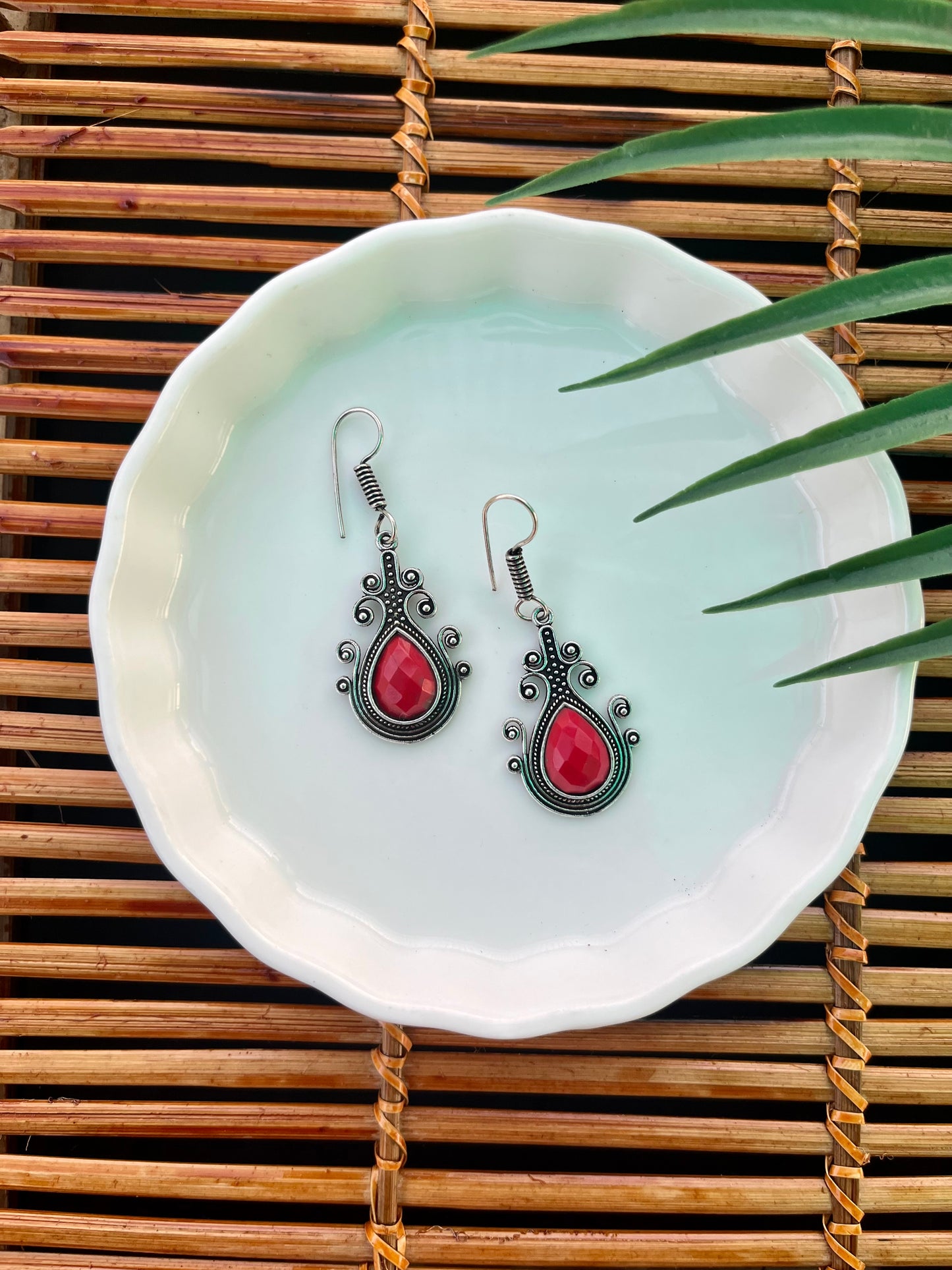 German Silver Drop Earrings