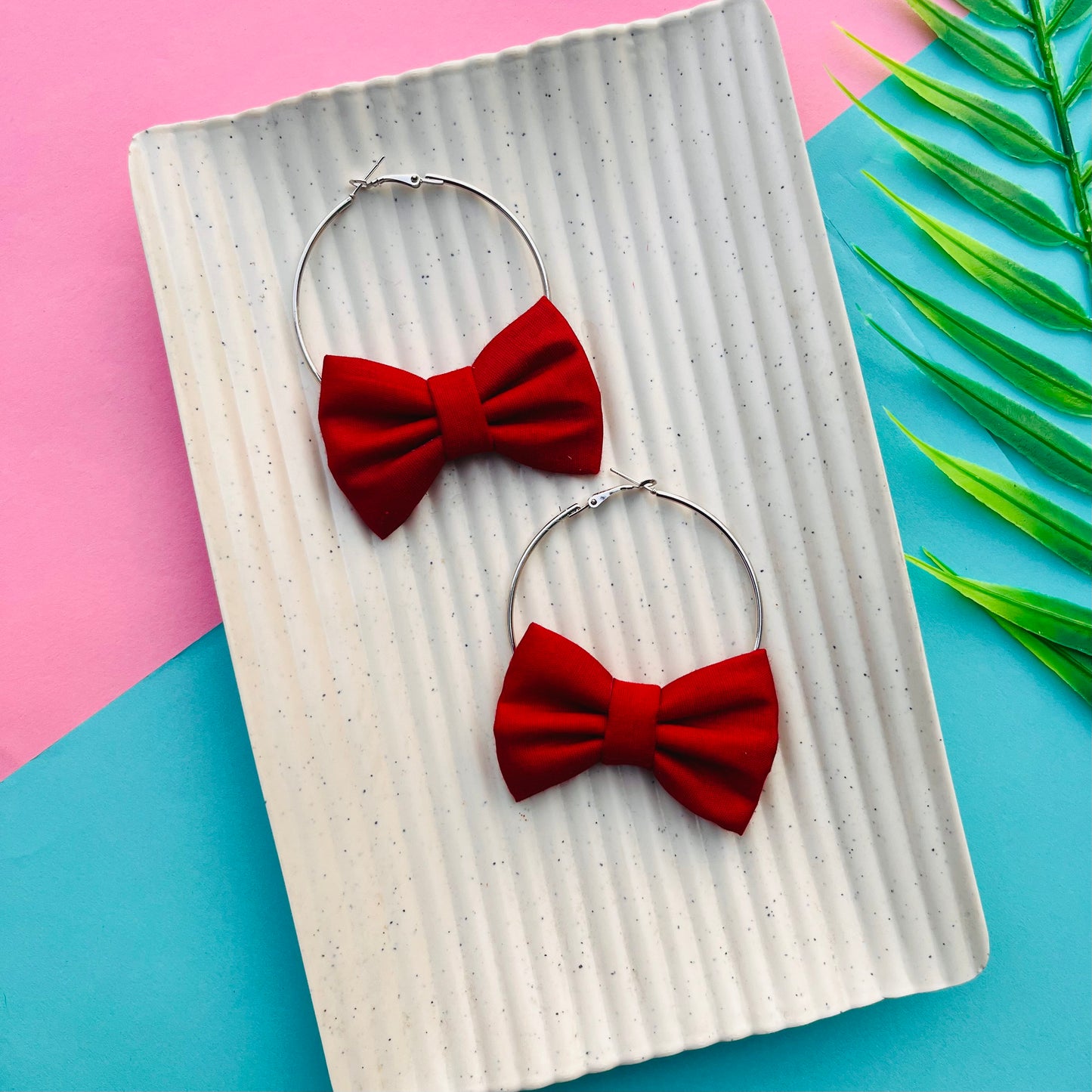 Solid Bow Hoop Earrings LV