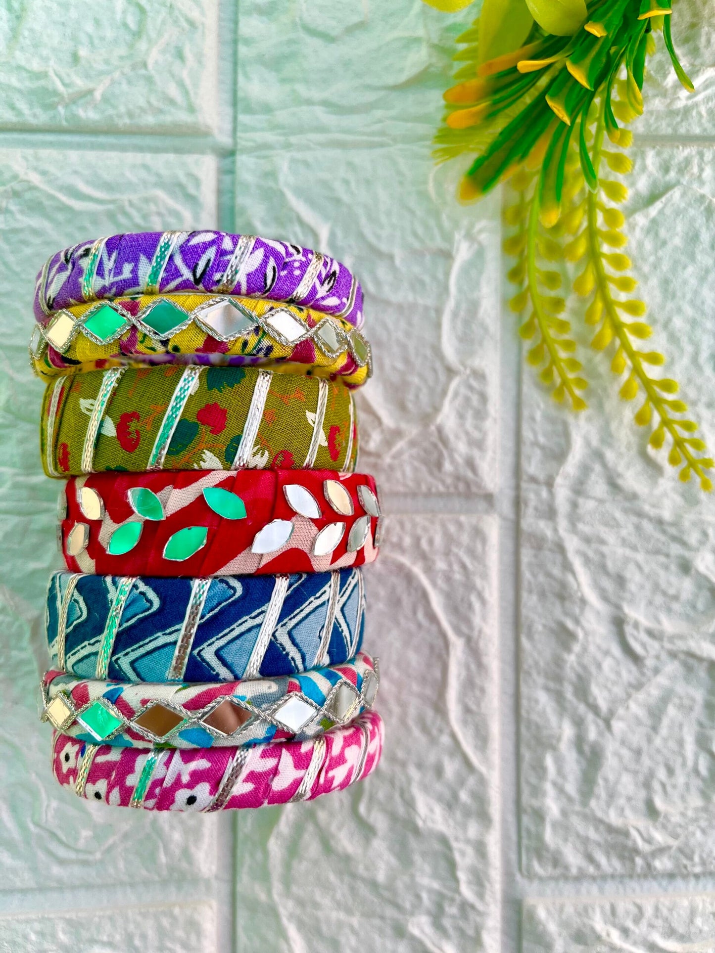 Printed Mirror Bangle Set image 0