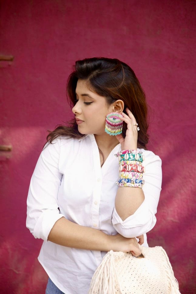 Statement Evil Eye Earrings- Pink image 4