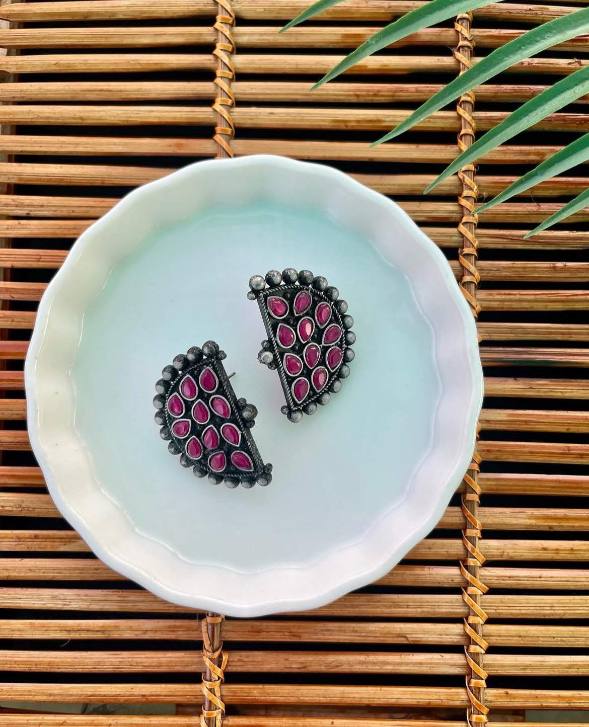 Black Metal Semi-Circle Studs