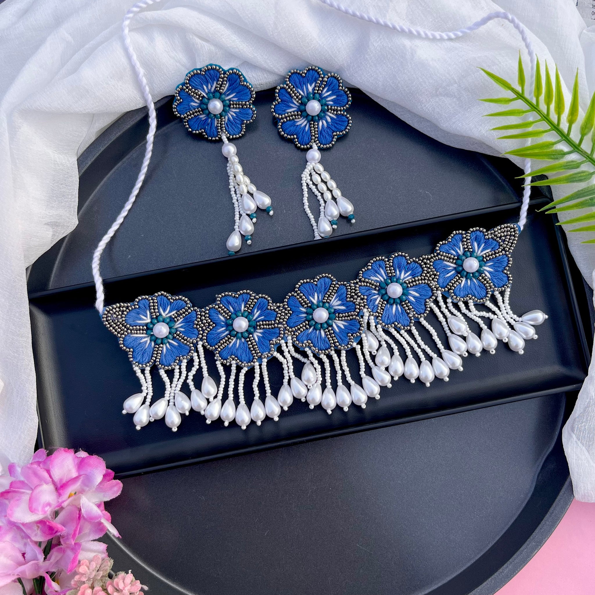Blue Blossom Pearl Set