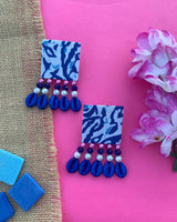 Indigo Fabric Earrings image 2
