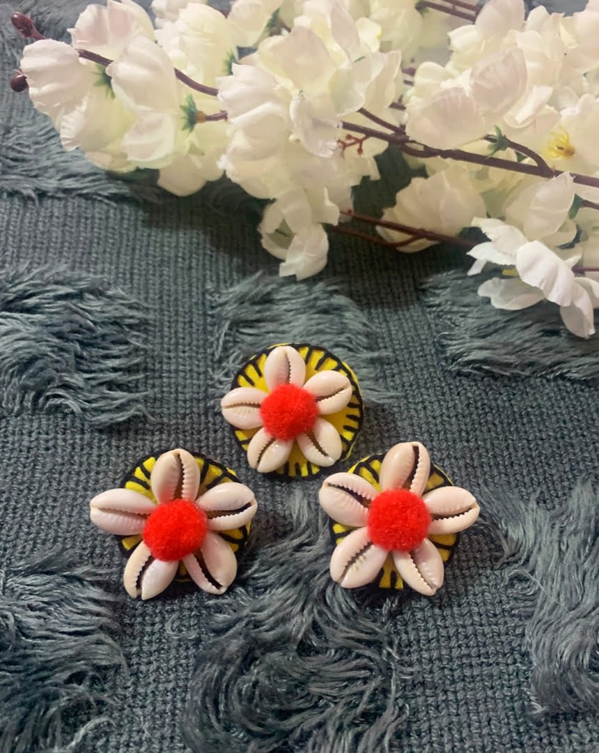 Floral Shell Studs & Ring image 0